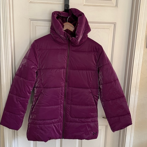 NWT Under Armour Kids' Vibrant Purple (fully lined) Hooded Puffer Jacket YXL - Picture 1 of 7